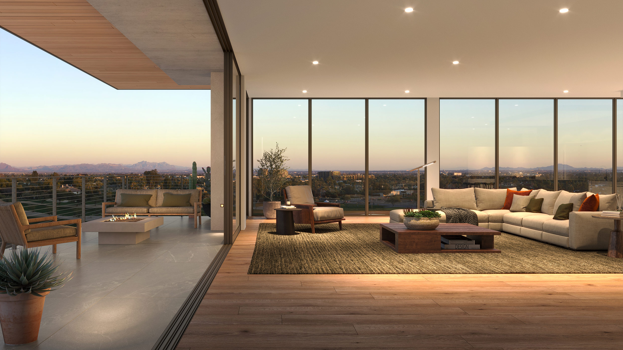 Mountainside residences offer panoramic vistas.